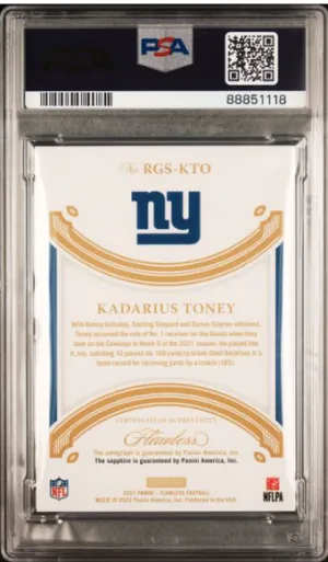 Kadarius Toney Rookie Gem Signature Sapphire 2021 Flawless back